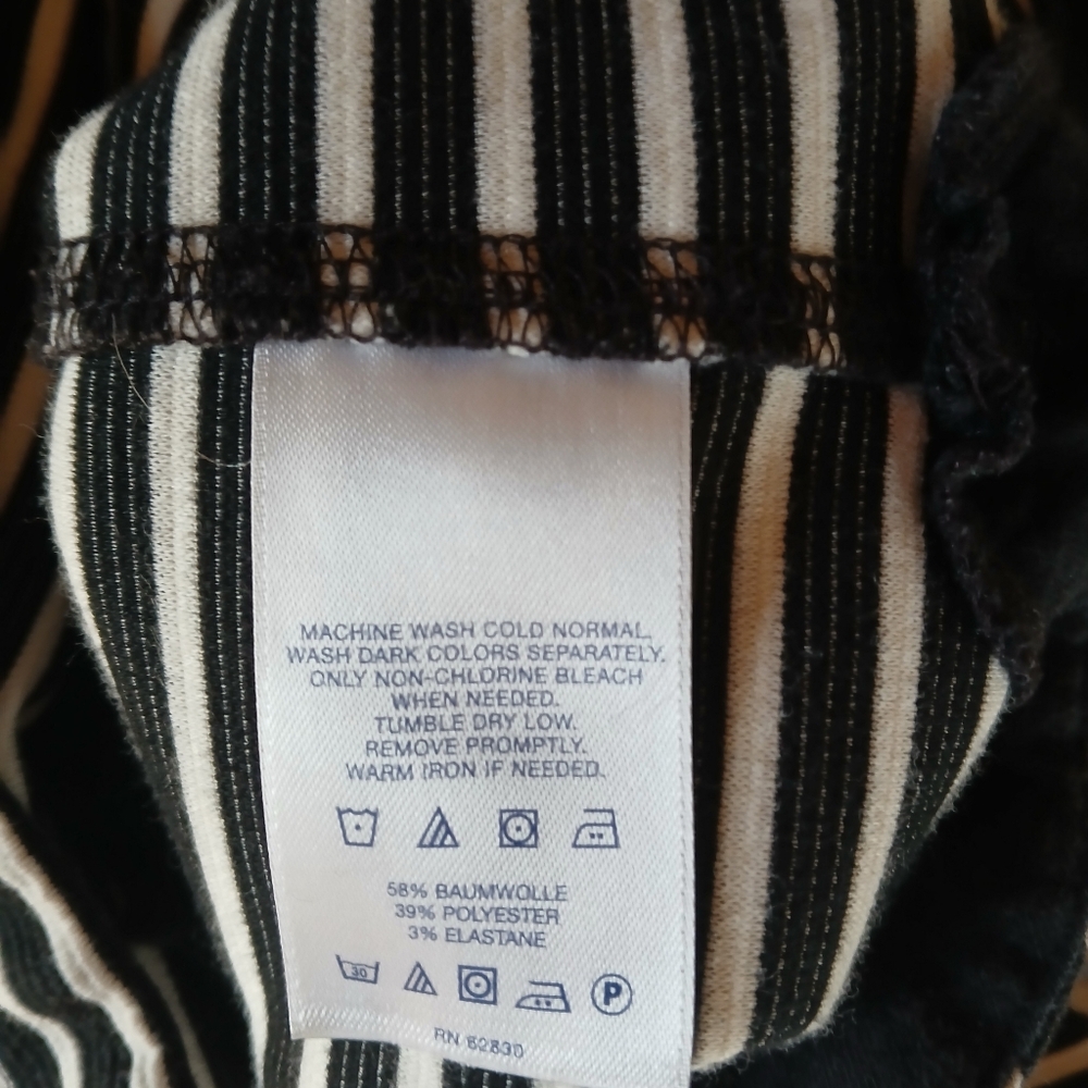 Lands' End Black Striped Raglan Sleeve Tunic Medium - Picture 10 of 10